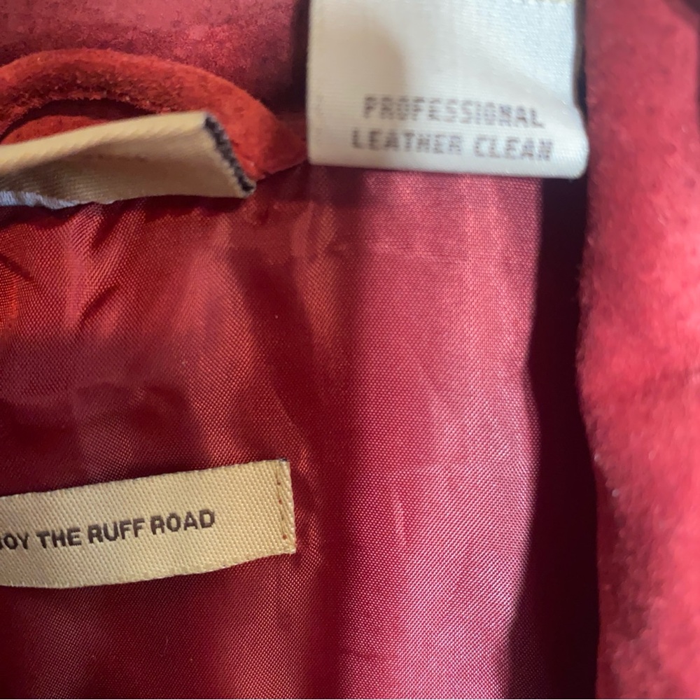 Women’s Stylish Ruff Hewn Burgundy Zip Up Suede Vest Bikercore - Picture 11 of 11